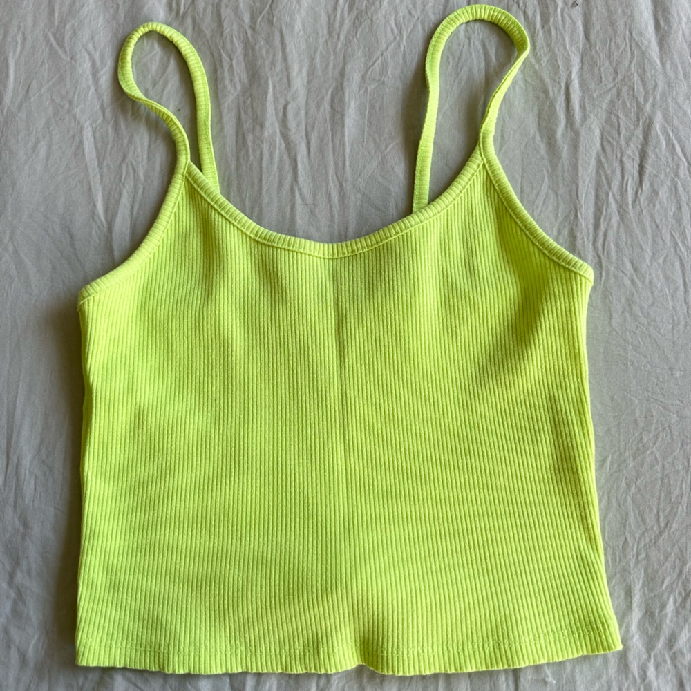 American Eagle Neon Green Ribbed Tank top